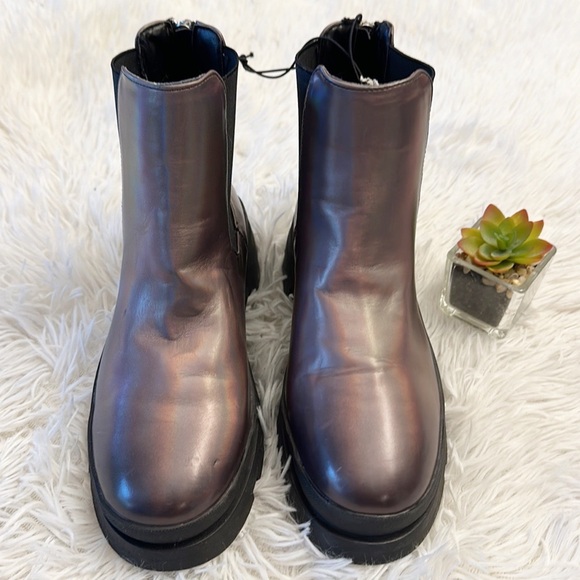 COPY - NEW Steve Madden Jteresta Metallic Ankle Boots Pewter girls size 5 - Picture 3 of 6
